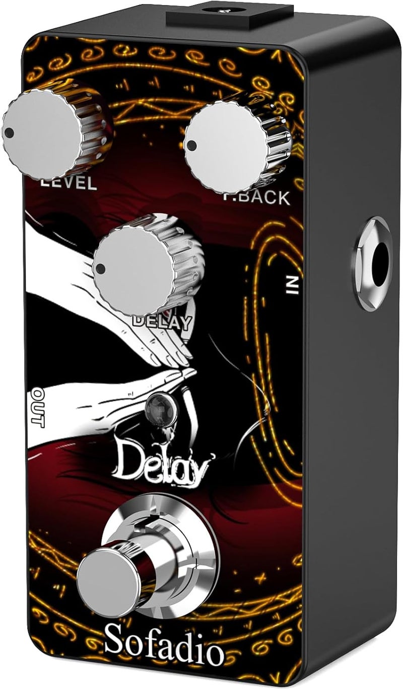 SOFADIO Guitar Delay Pedal, True Bypass DC 9V Mini Single Nano Effect Pedals for Electric Guitars - Image 2